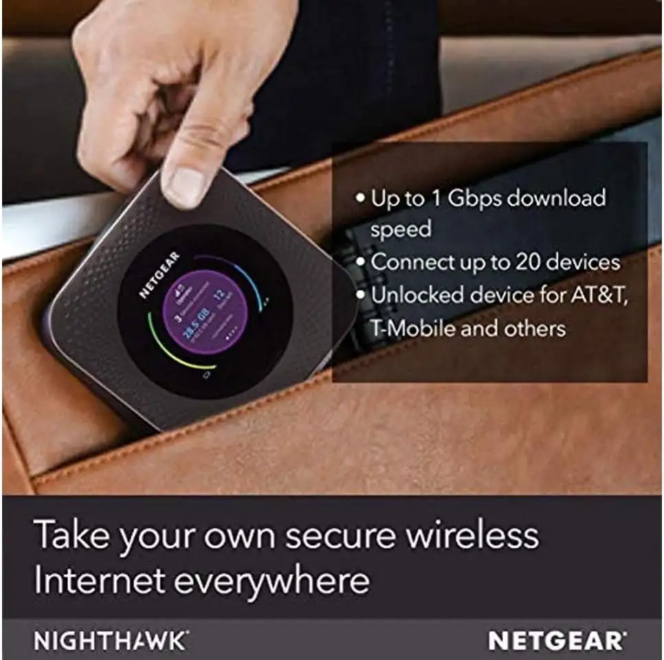 NETGEAR Nighthawk M1 4G LTE WiFi (MR1100-100NAS) – Up to 1Gbps Speed, Connects Up to 20 Devices - 61aUWwQVqaL._AC_SL1280_